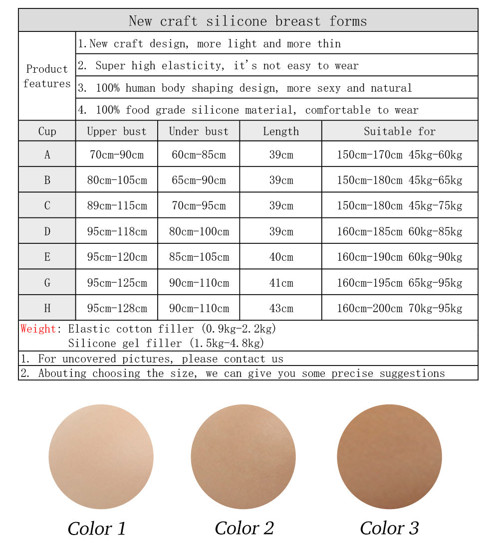 Local Warehouse Silicone Breast Forms For Crossdressing  A B C D E G H Cups D4 series