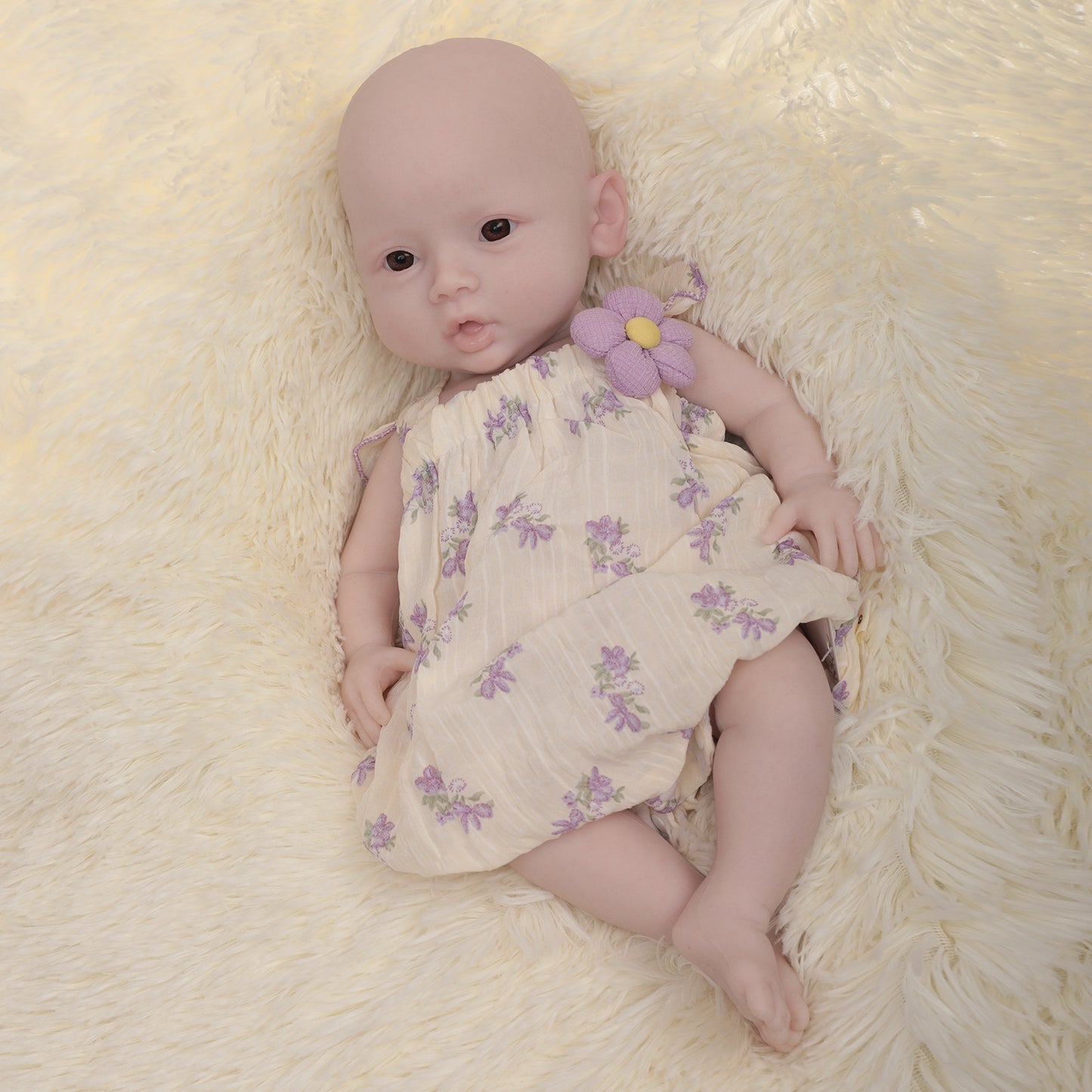 18.5in Cute Silicone Full Body Reborn Girl Doll Without Eyelashes