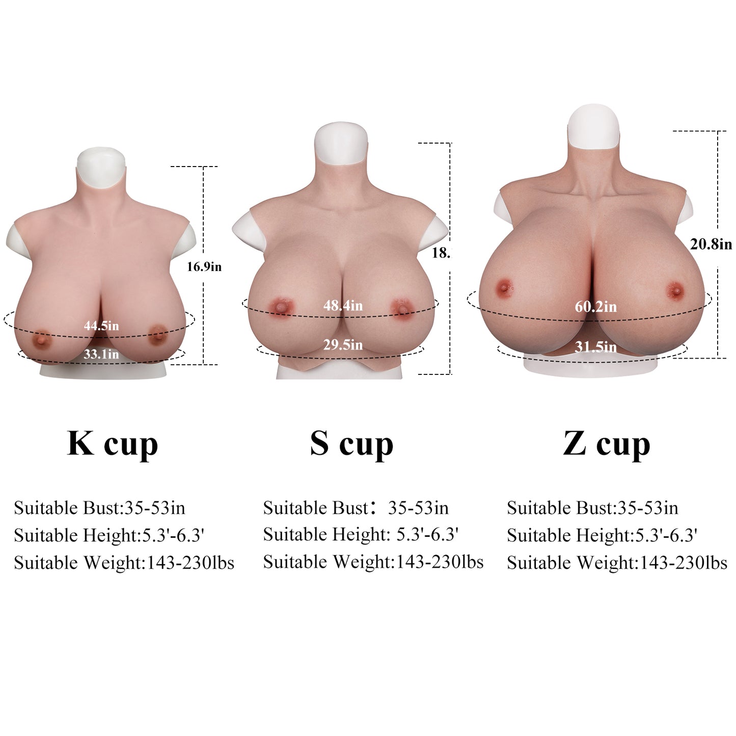 Silicone Breast Forms Huge Fake Boobs K S Z Cup-D7 series