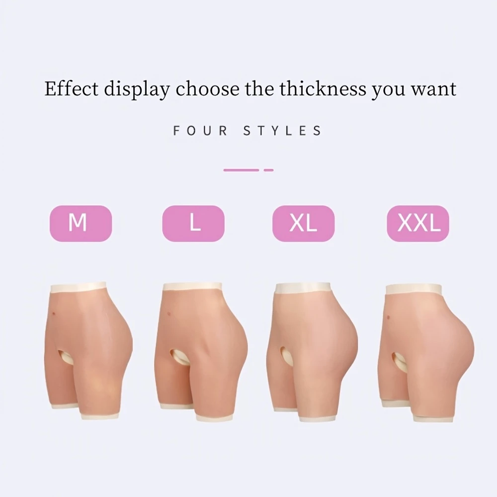 Realistic Silicone Panty Plump Hip Open-crotch Pants Butt Shapewear Crossdresser