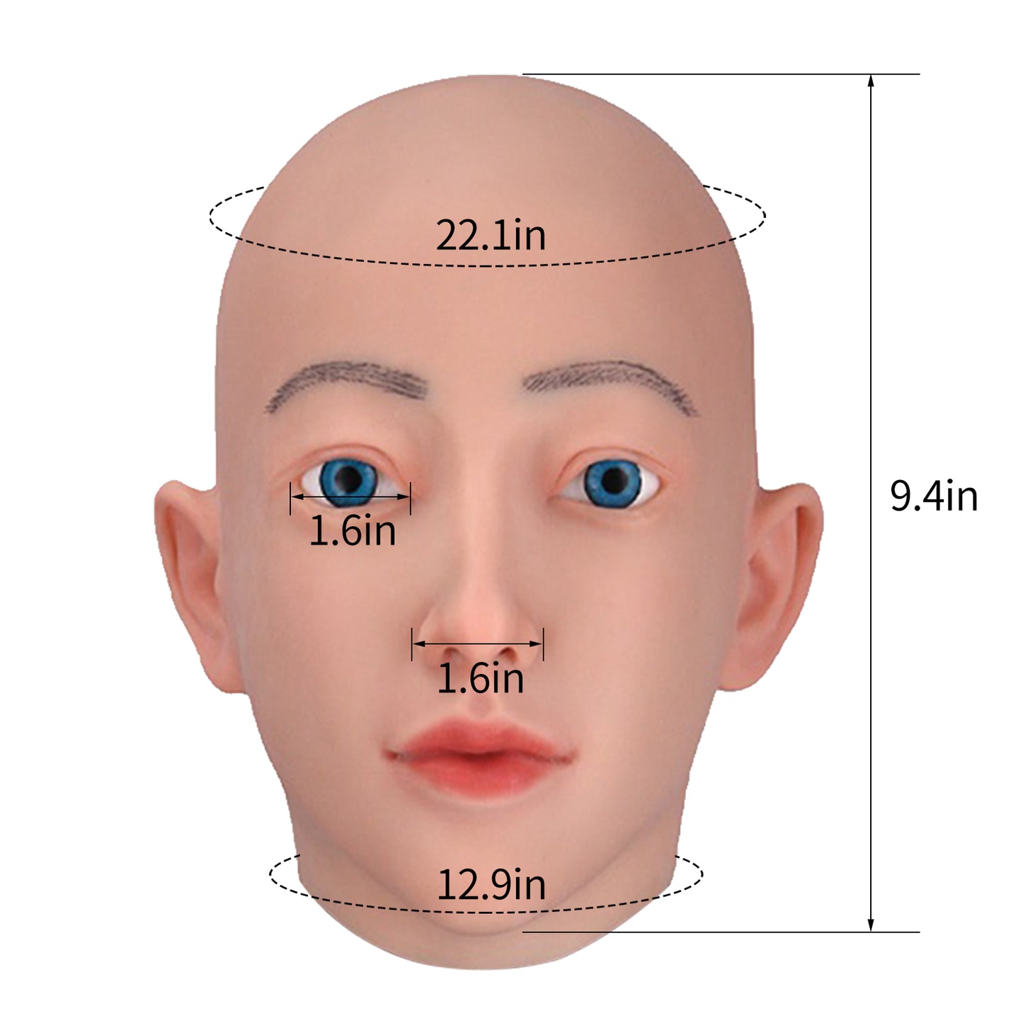 Silicone Female Face Mask Realistic Crossdresser Women Mask-D4