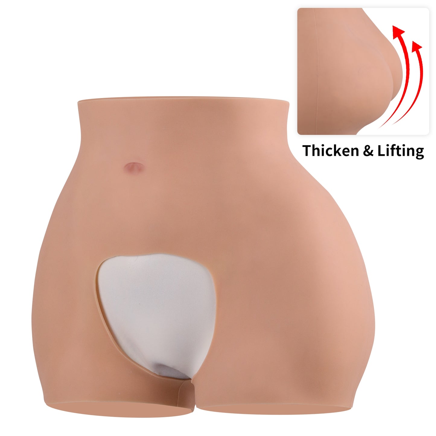 Crotchless Silicone Panties Thicken Hips Women Open-crotch Underwear For Transgender Crossdresser