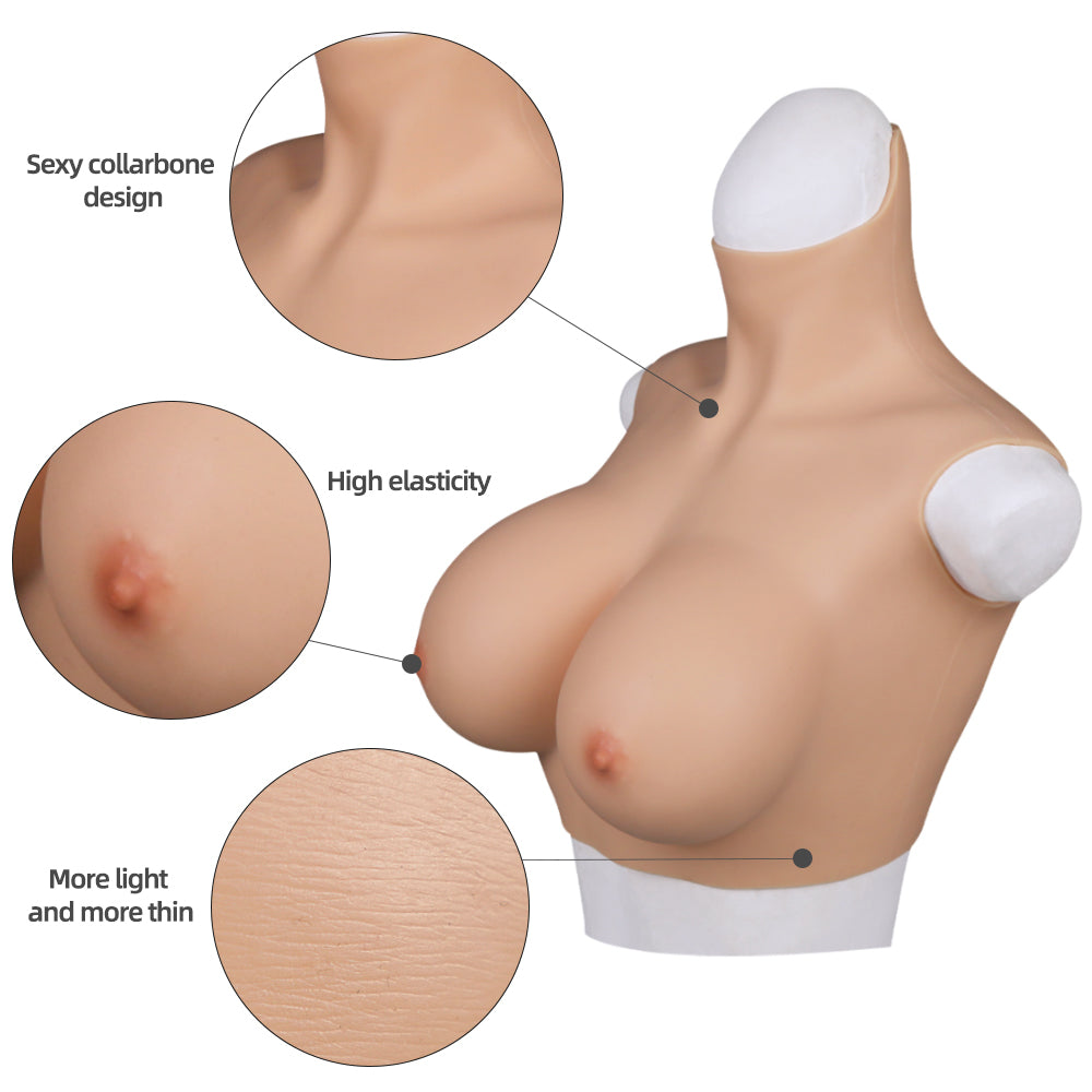 C D E G Cup Silicone Short Collar Breastplate For Drag Queen Crossdresser