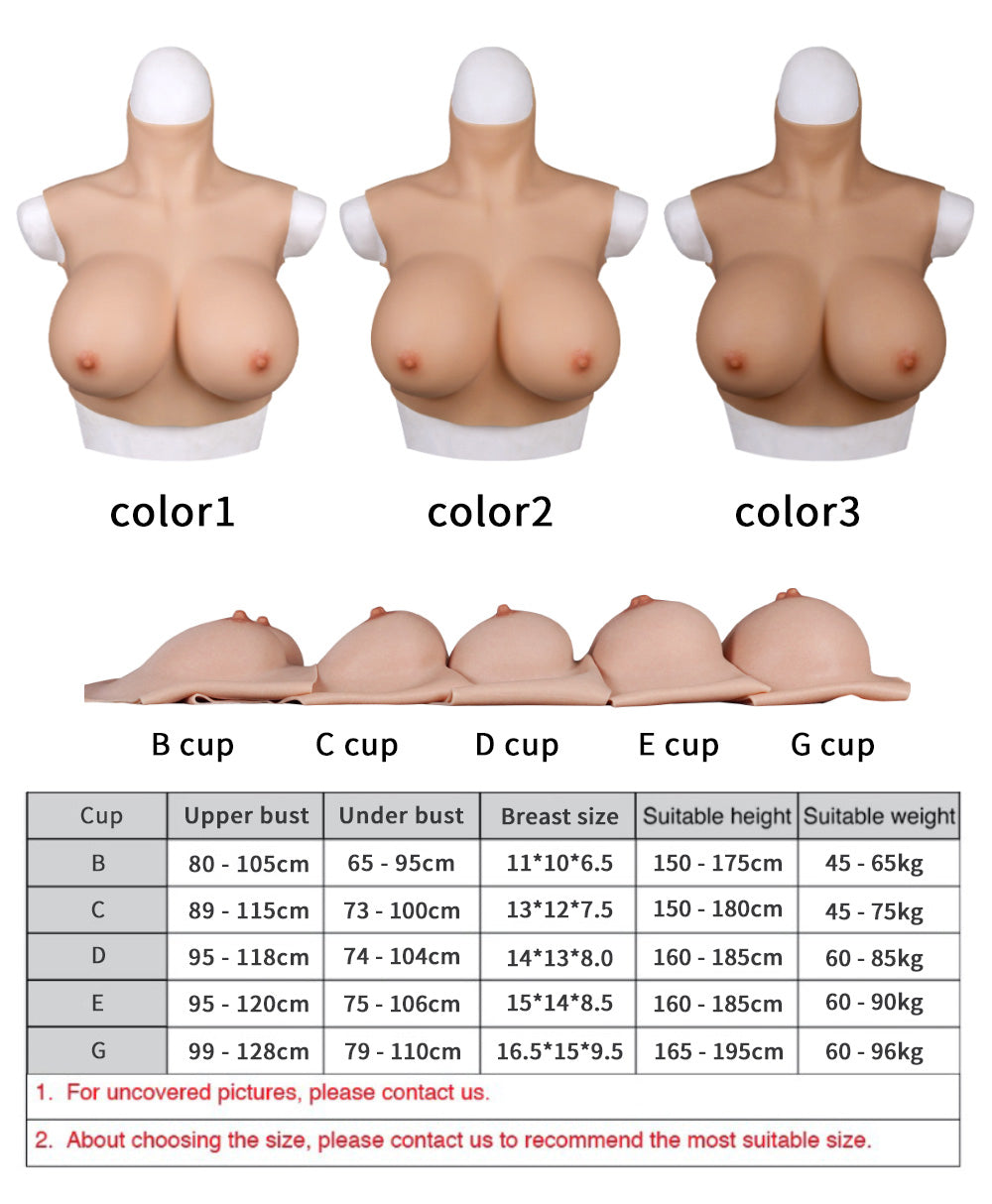 C D E G Cup Silicone Short Collar Breastplate For Drag Queen Crossdresser