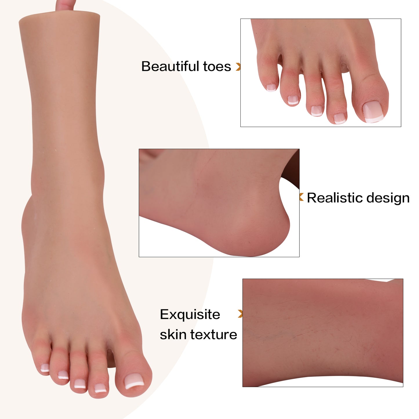 Realistic Silicone Female Foot Model Fake Feet Mannequin For Shoes Socks Sandals  Display