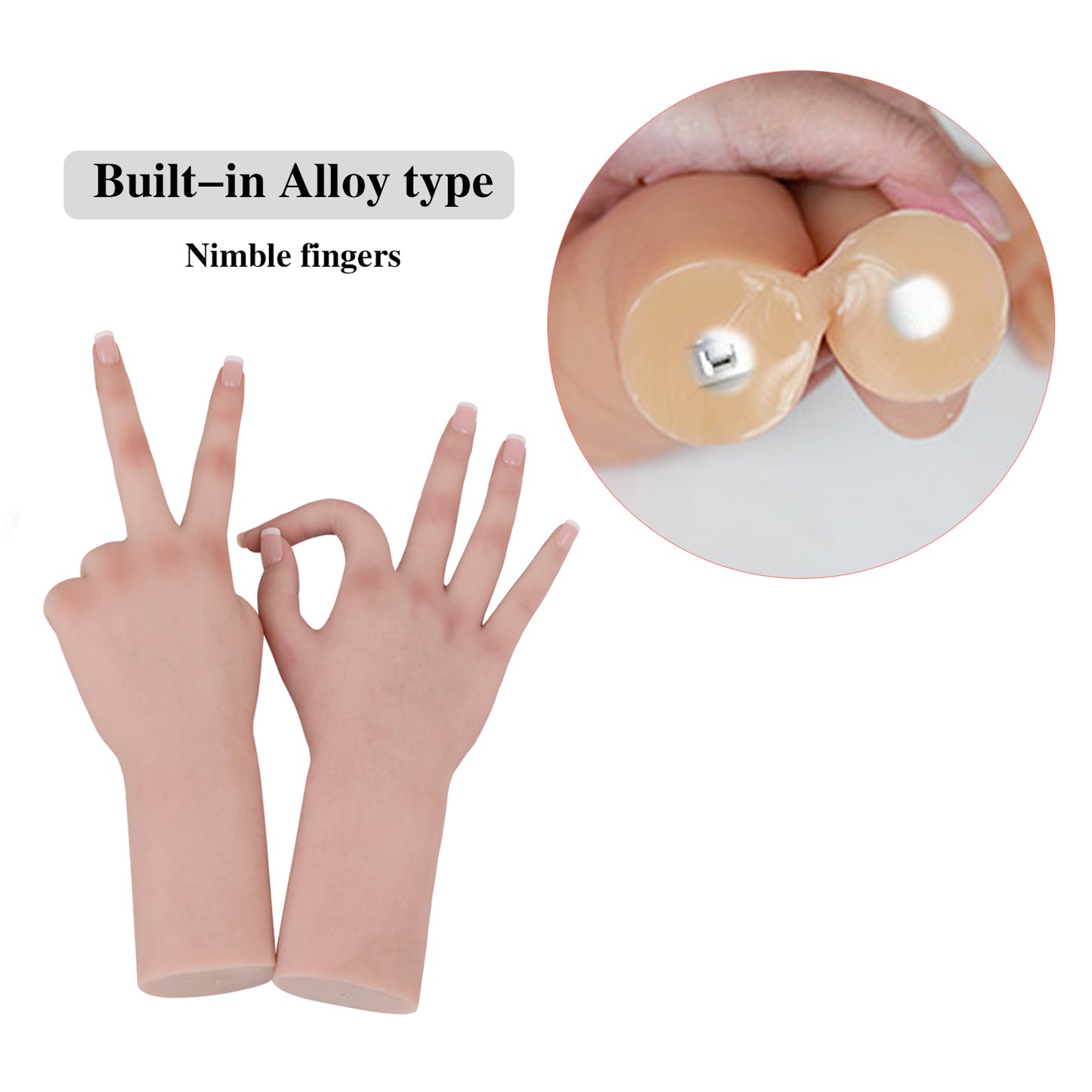 Realistic Silicone Female Hand Model Bendable Fingers Fake Hand For Rings Bracelets Display