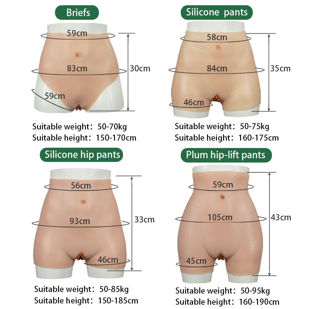 U-Charmmore Silicone Realistic Vagina Pants  Artificial False Buttock Enhancer