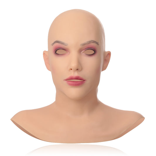 Realistic Silicone Female Full Face Mask For Cosplay MTF Halloween