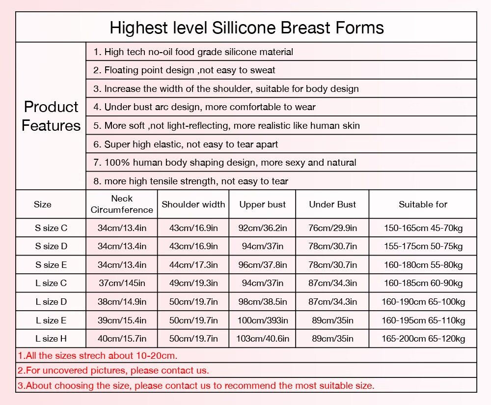 Local warehouse Silicone Fake Breast Forms arc design of under bust-D7 series