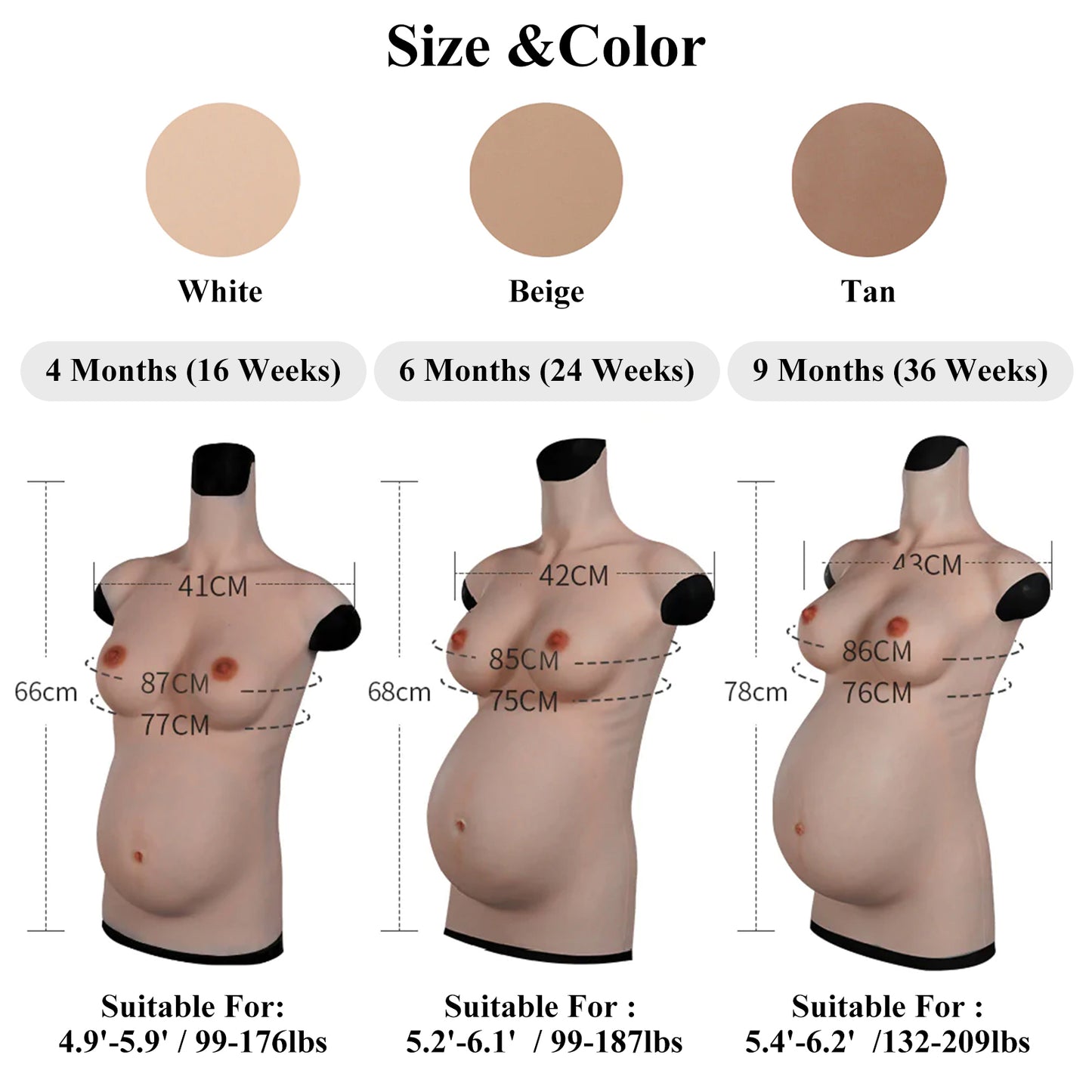 Silicone Pregnant Belly Artificia Belly With Breasts-D8