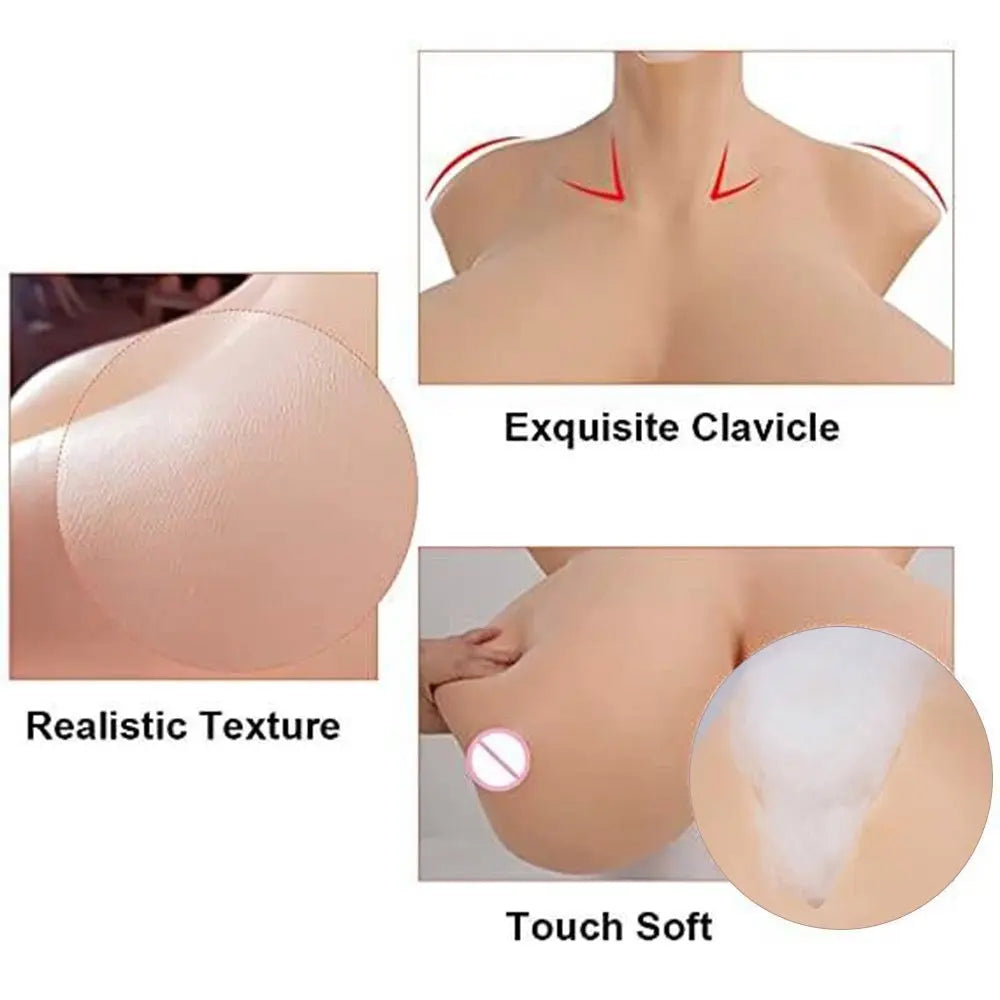 Local warehouse Oil-free silicone breastplate huge boobs S cup and Z cup with elastic cotton filler D4 series U-charmmore Crossdressing