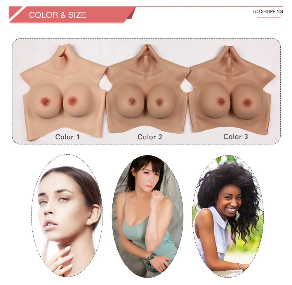 Local warehouse Silicone Breast Forms wide shoulder design-D7 series Dokier Crossdresser