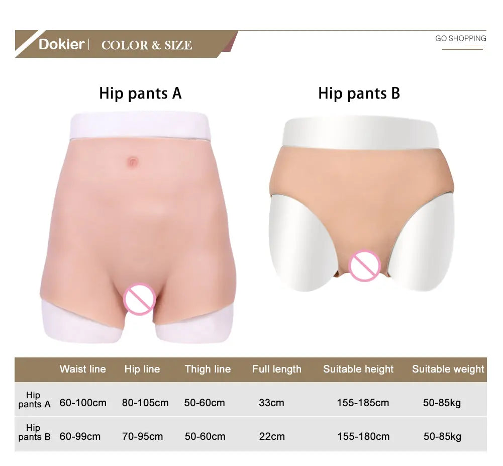 Silicone Panty Transgender Thicken Hip Underwear Crossdressers Vagina Panties- D4 series U-charmmore Crossdressing