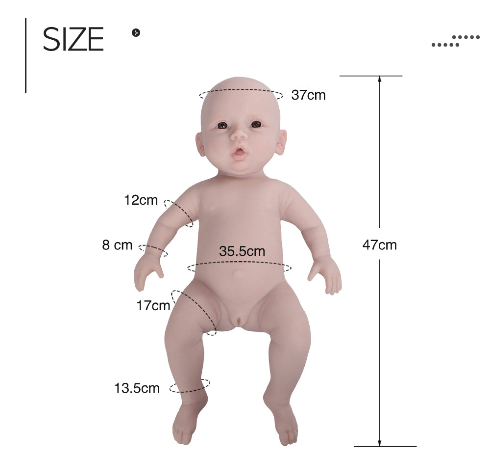 18" Angel Reborn Doll Full Body Silicone Newborn Doll Lifesize Baby Girl HandMade Doll