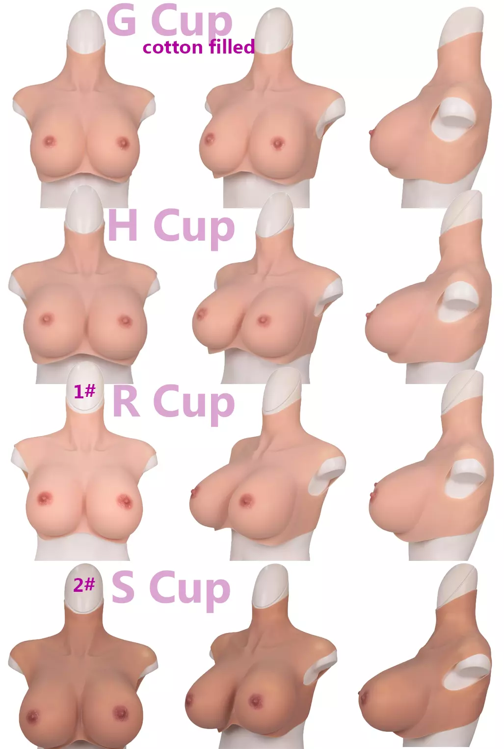 Oversize plus Realistic Silicone Breast Forms Fake Boobs Breast Plates