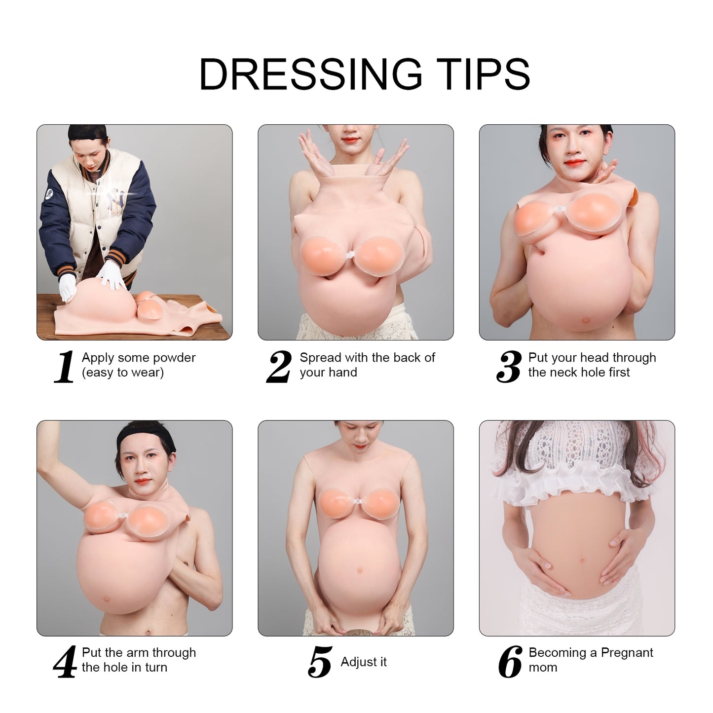 Silicone Pregnant Belly Artificia Belly With Breasts-D8