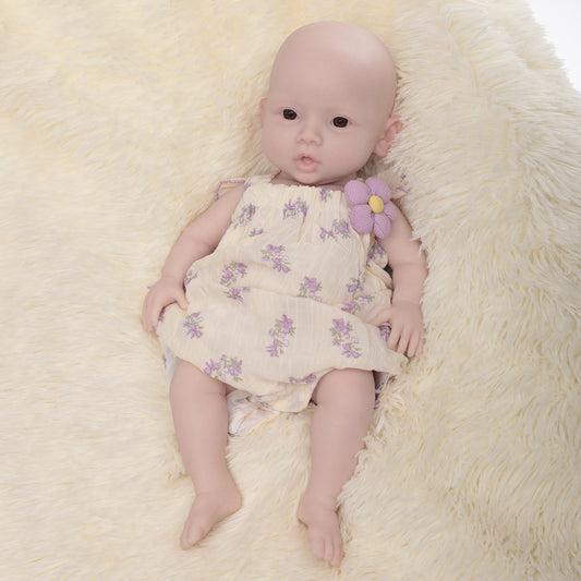18.5in Cute Silicone Full Body Reborn Girl Doll Without Eyelashes