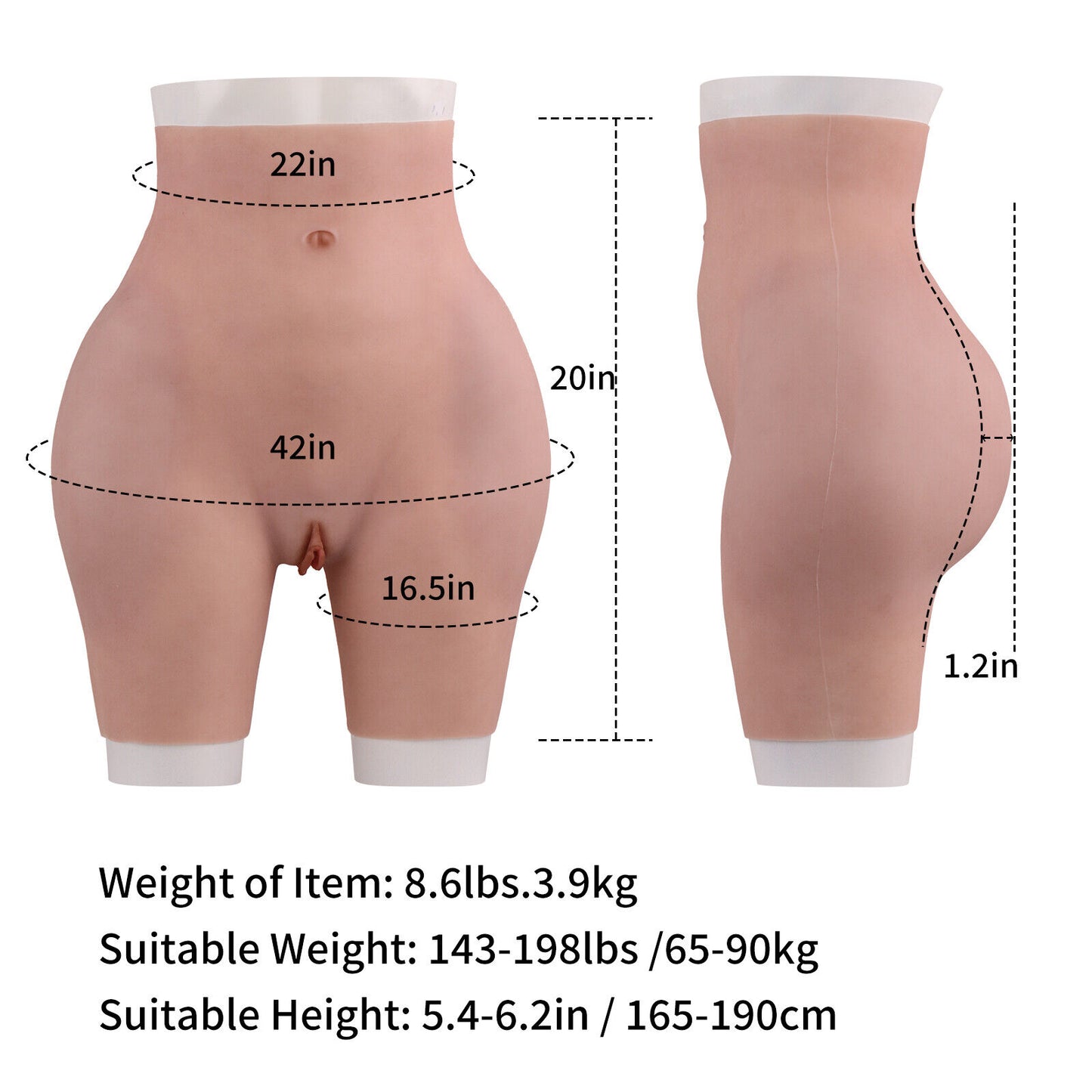 Oil-Free Silicone Pants Hip Up Buttocks Enhancement With Bloodshot-D8 series