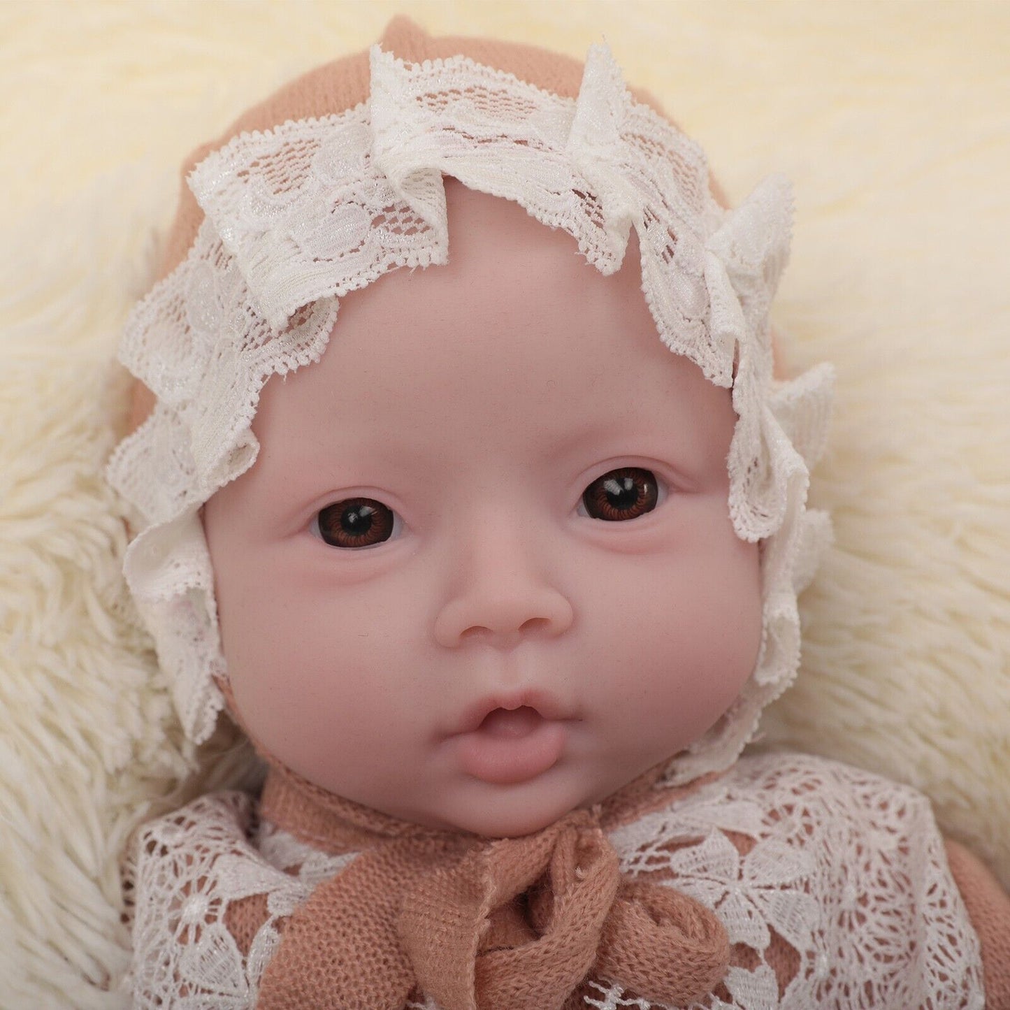 18" Angel Reborn Doll Full Body Silicone Newborn Doll Lifesize Baby Girl HandMade Doll