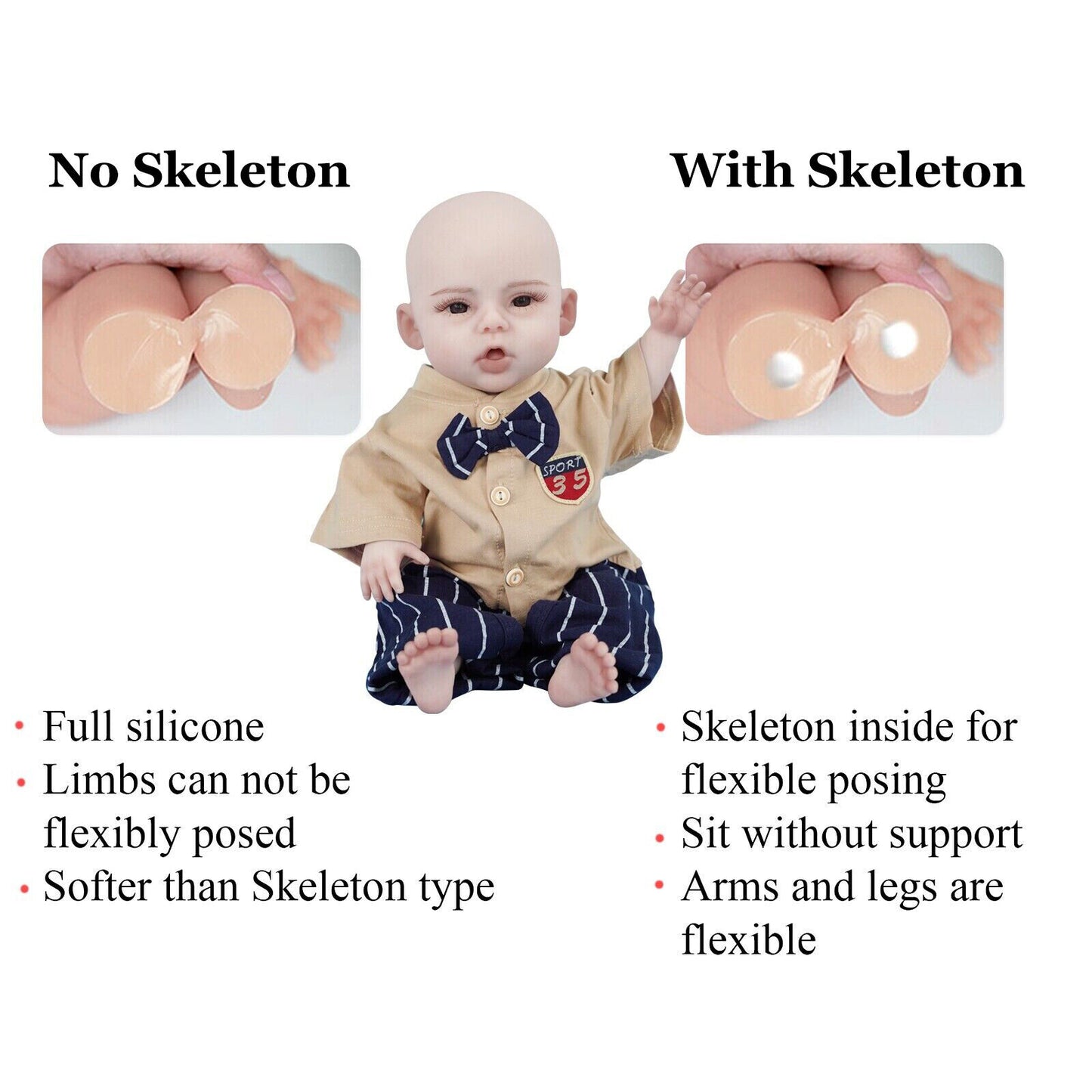 17.6 inches Jack realistic reborn baby boy full body silicone