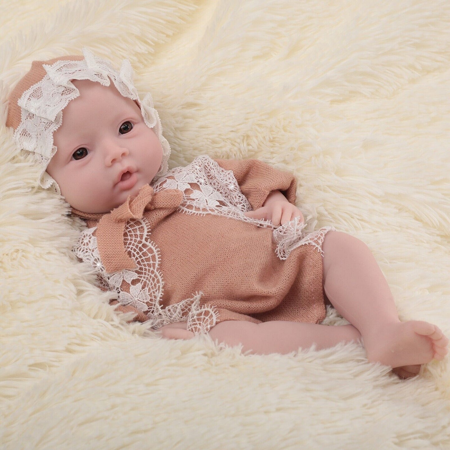 18" Angel Reborn Doll Full Body Silicone Newborn Doll Lifesize Baby Girl HandMade Doll