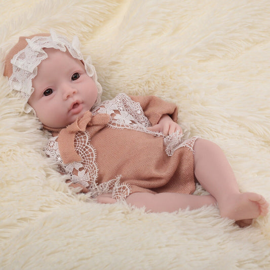 18" Angel Reborn Doll Full Body Silicone Newborn Doll Lifesize Baby Girl HandMade Doll
