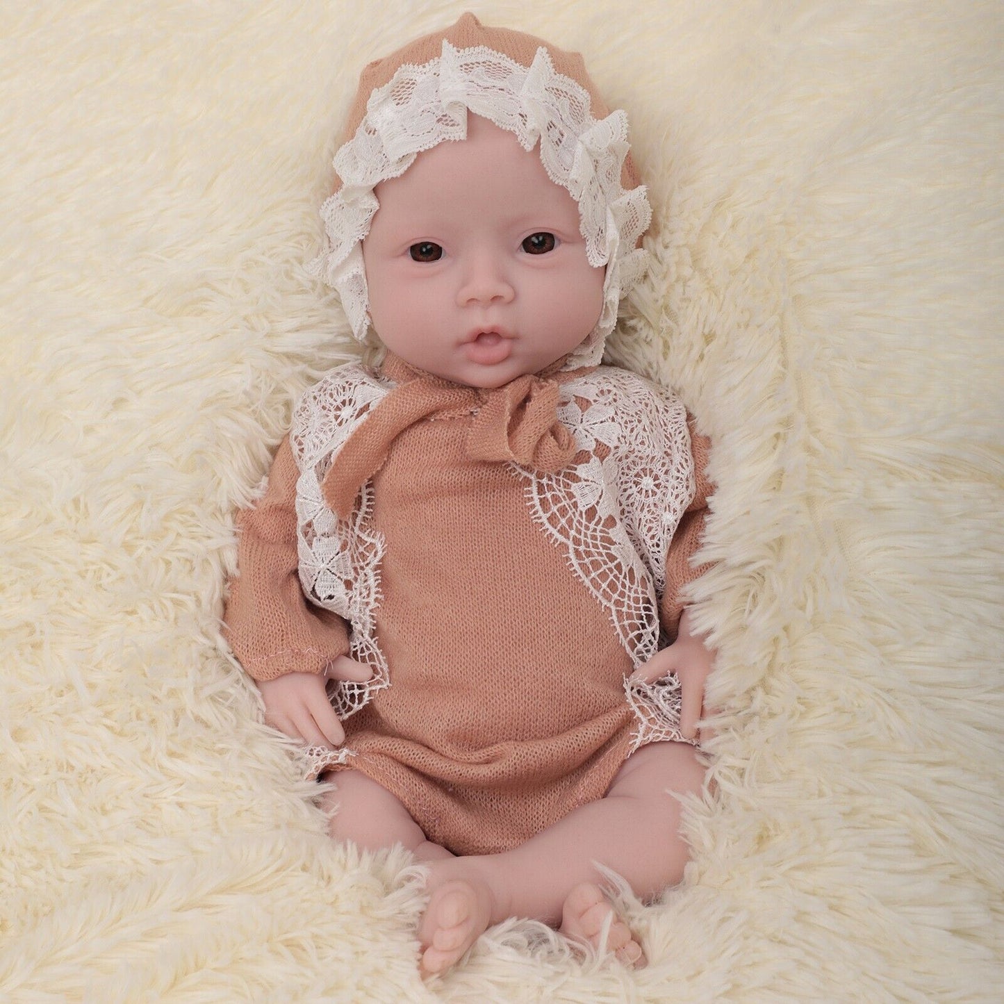 18" Angel Reborn Doll Full Body Silicone Newborn Doll Lifesize Baby Girl HandMade Doll