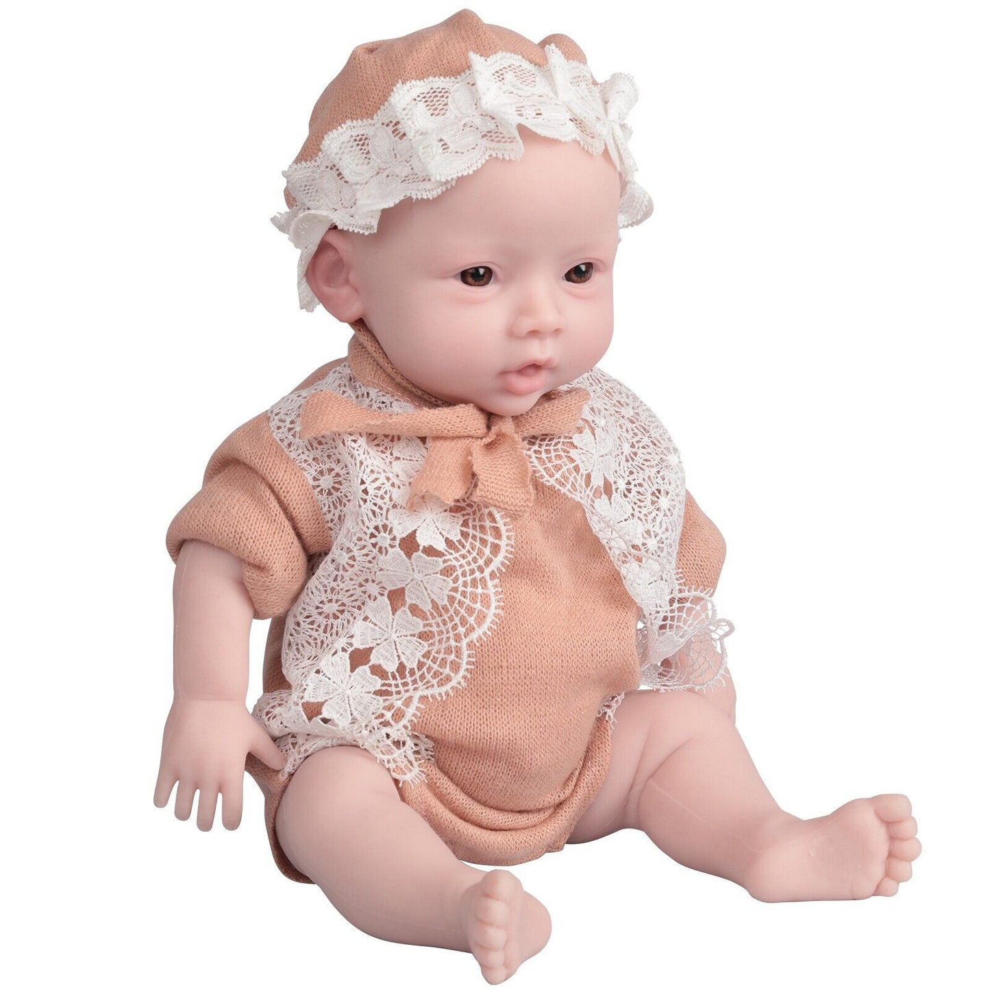 18" Angel Reborn Doll Full Body Silicone Newborn Doll Lifesize Baby Girl HandMade Doll