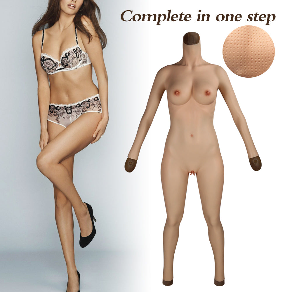 Oil-Free Silicone Full Bodysuit C And E Cup Ninth Pants-D7 series U-charmmore Crossdressing