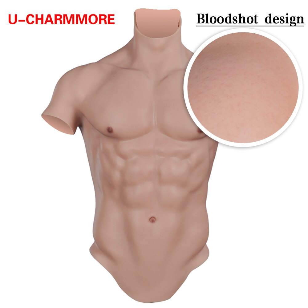 New Upgraded Artificial Muscle Belly Macho Realistic Vest Soft  Man Simulation Silicone Chest Suit U-charmmore Crossdressing