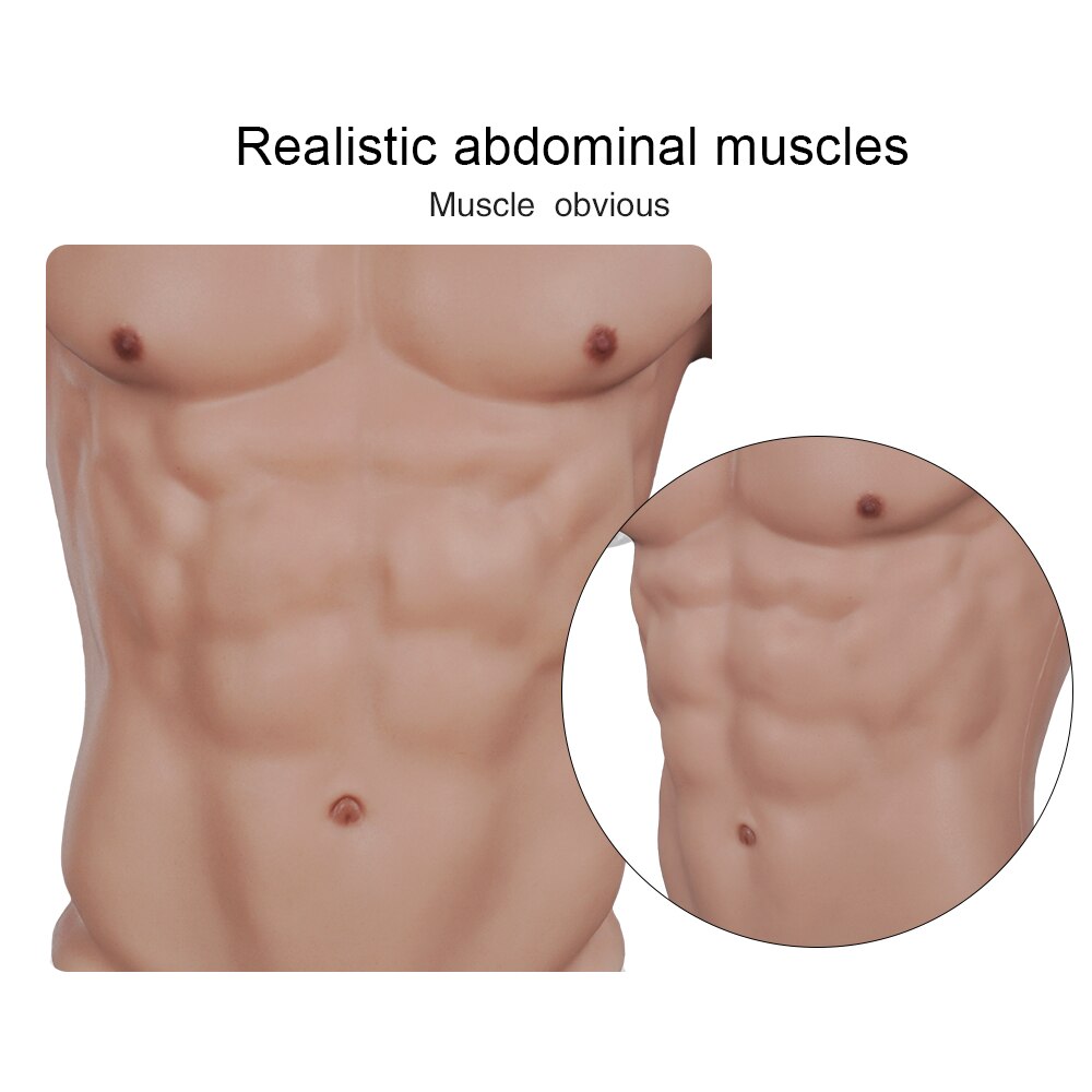 New Upgraded Artificial Muscle Belly Macho Realistic Vest Soft  Man Simulation Silicone Chest Suit U-charmmore Crossdressing