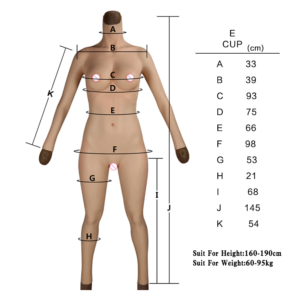 Oil-Free Silicone Full Bodysuit C And E Cup Ninth Pants-D7 series U-charmmore Crossdressing