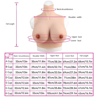 Silicone Fake Boobs B-G Cup Realistic Breast Forms Silicone Breastplate Fake Breasts for Cosplay Crossdressers Drag Queen