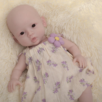 18.5in Cute Silicone Full Body Reborn Girl Doll Without Eyelashes