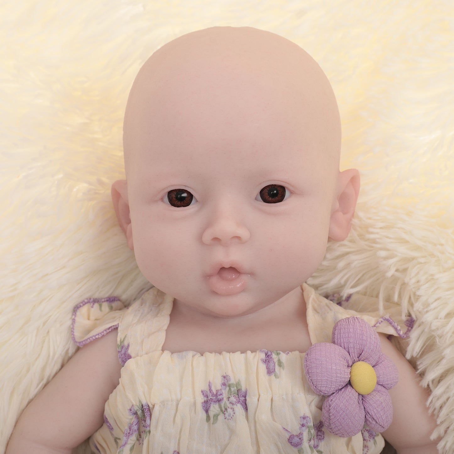 18.5in Cute Silicone Full Body Reborn Girl Doll Without Eyelashes