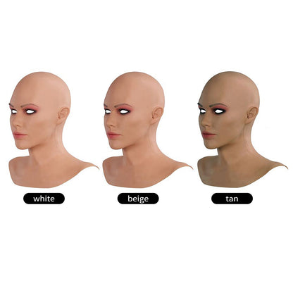 Realistic Silicone Female Full Face Mask For Cosplay MTF Halloween