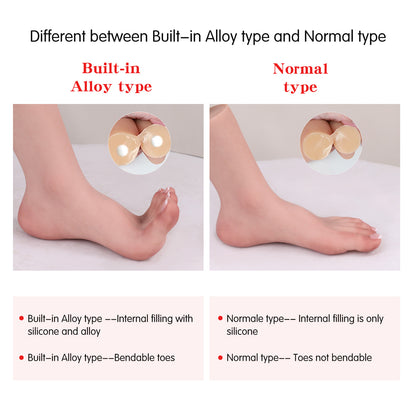 Realistic Silicone Female Foot Model Fake Feet Mannequin For Shoes Socks Sandals  Display