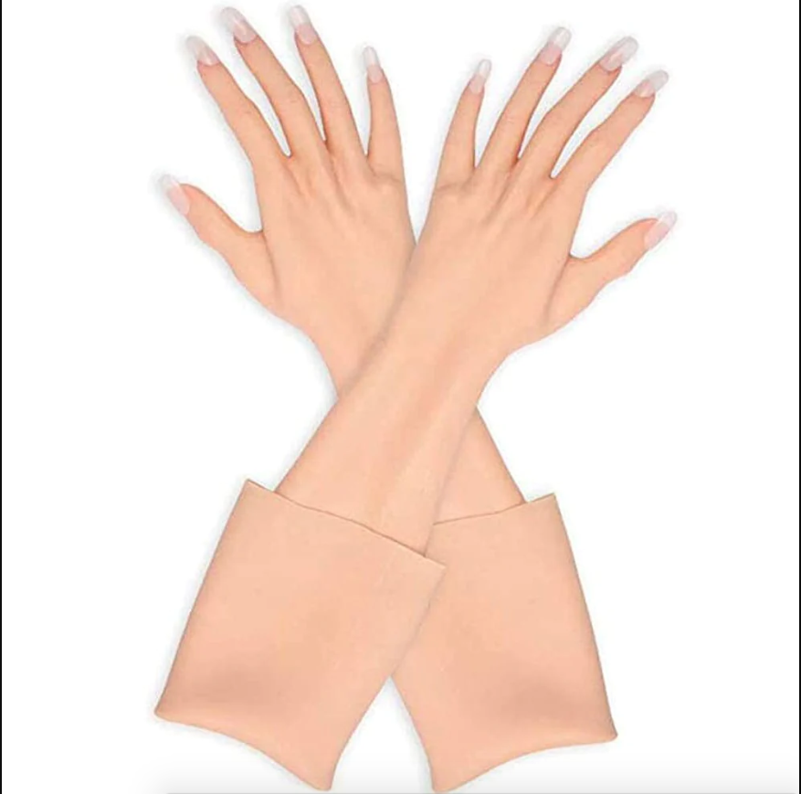 Realistic Silicone Hand Skin Female Gloves for Crossdresser Drag Queen 60cm