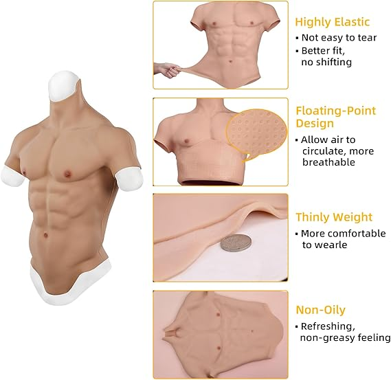 Silicone muscle suit for cosplay floating point design-D6 series