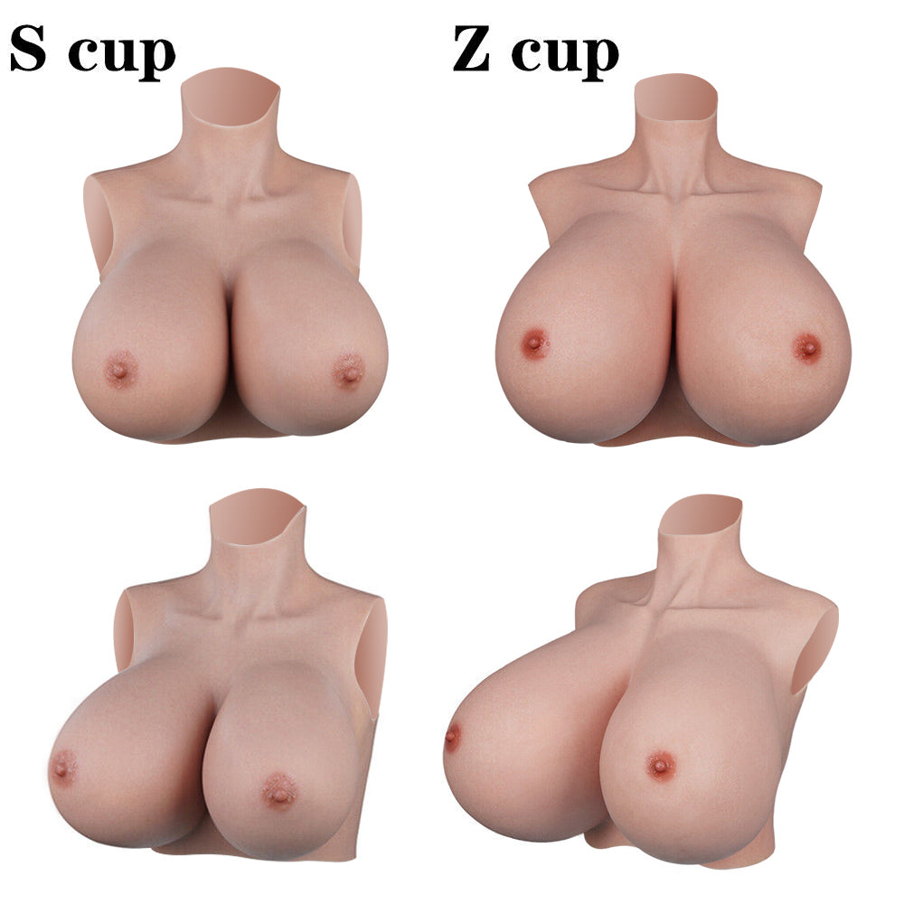 Local warehouse Oil-free silicone breastplate huge boobs S cup and Z cup with elastic cotton filler D4 series