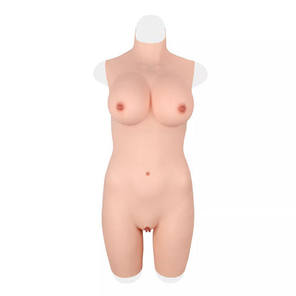 Silicone Bodysuit D Cup Silicone Breastplate Three-point Length Crossdresser Body Suit Fake Boobs for Female