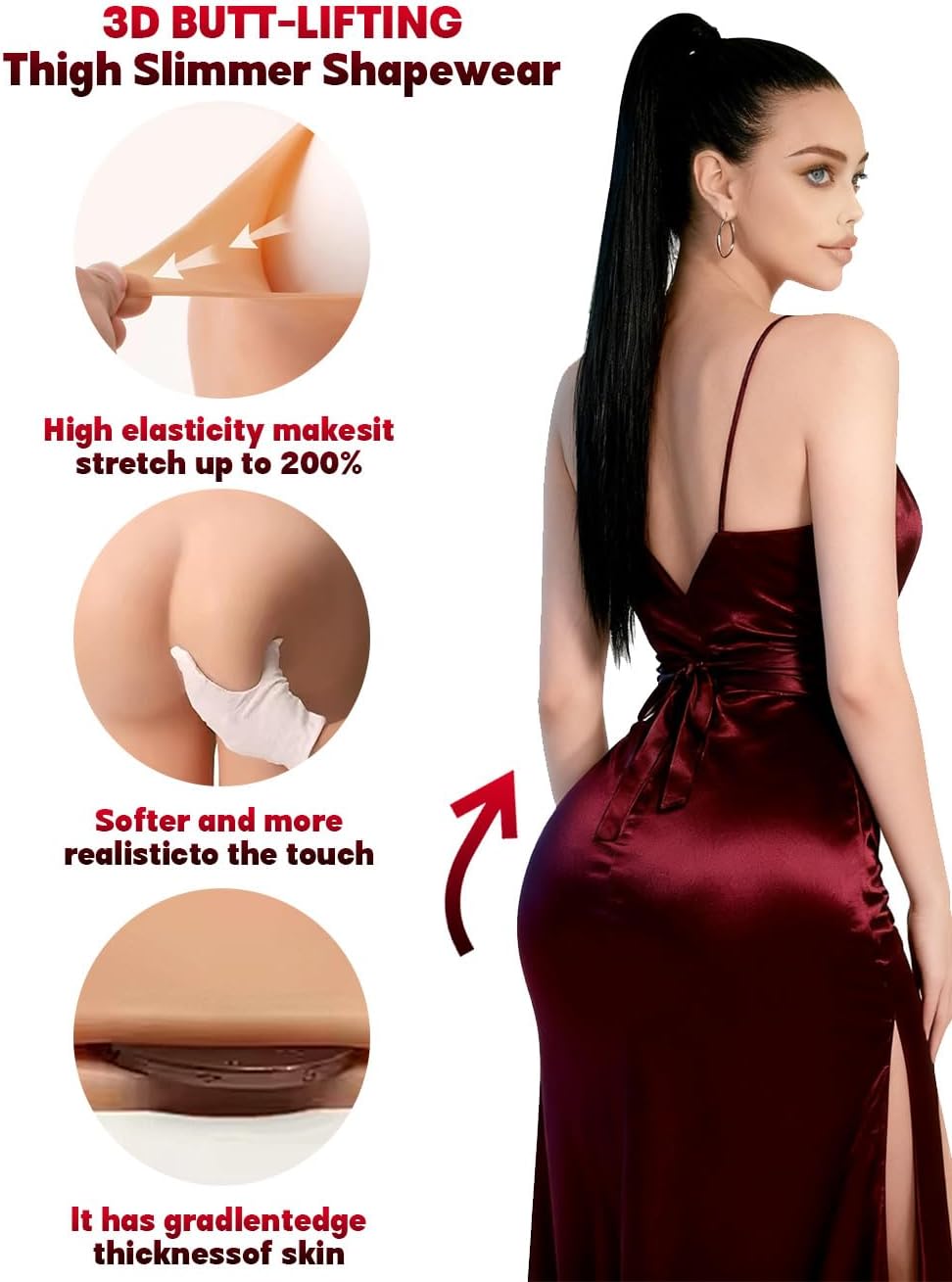 Silicone Butt Lifting shapewear shorts - Women Tummy Control for Vestidos Elegantes De Mujer Para Fiest Drag Queen
