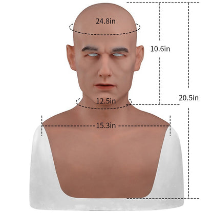 Realistic Young Men Crossdresser Silicone Face Mask