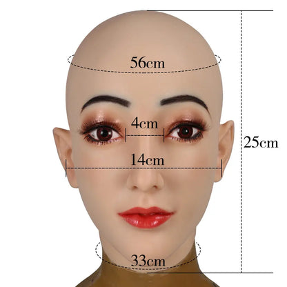 Food grade silicone Full head mask after make-up D4 series U-charmmore Crossdressing