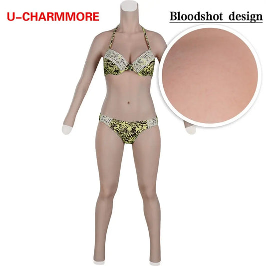 No-oil Silicone Bodysuit Crossdresser Fake Boobs Drag Queen Tits For Transgender Shemale Breast Form U-charmmore Crossdressing