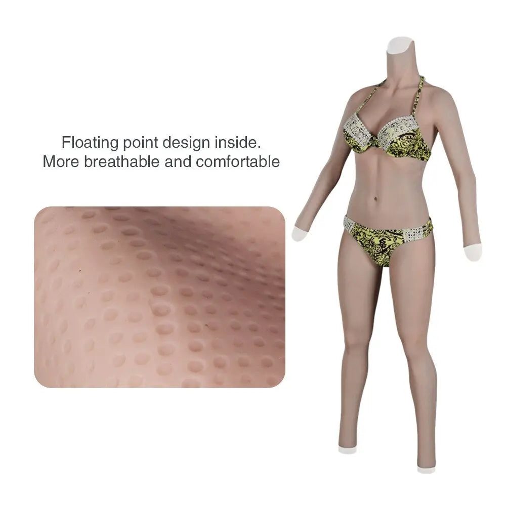 No-oil Silicone Bodysuit Crossdresser Fake Boobs Drag Queen Tits For Transgender Shemale Breast Form U-charmmore Crossdressing