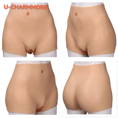 Silicone Panty Transgender Thicken Hip Underwear Crossdressers Vagina Panties- D4 series U-charmmore Crossdressing