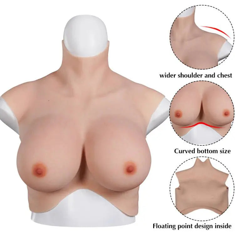 Upgraded Bloodshot Fake Boobs Realistic Silicone Breast Forms For Drag Queen-D7 series | Dokier U-charmmore Crossdressing