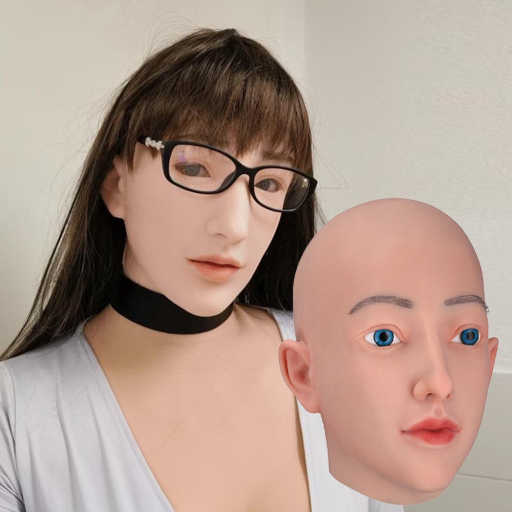 Silicone Female Face Mask Realistic Crossdresser Women Mask-D4