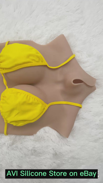 No-oil Silicone Bodysuit Breast Forms Crossdresser Fake Boobs- D8 Series